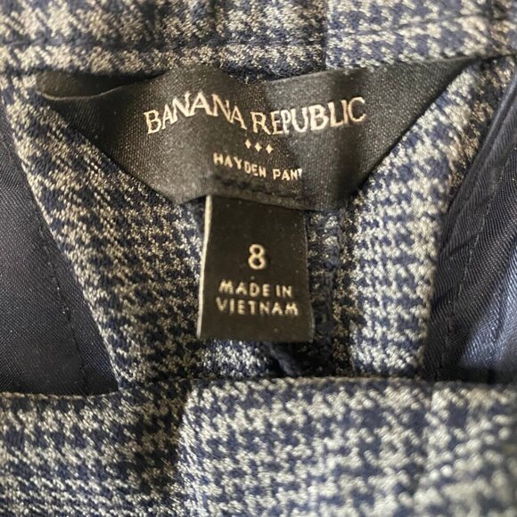 Banana Republic Glen Plaid “Hayden” Pants - Size 8 | Tailored Stretch Trousers - Picture 7 of 8